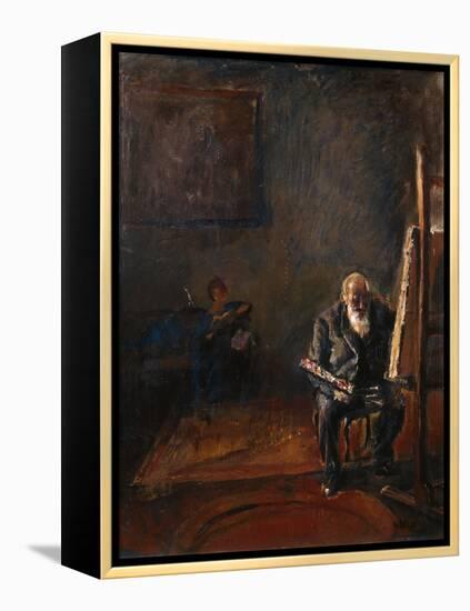 Self-Portrait by the Easel, 1912-14-Christian Krohg-Framed Premier Image Canvas