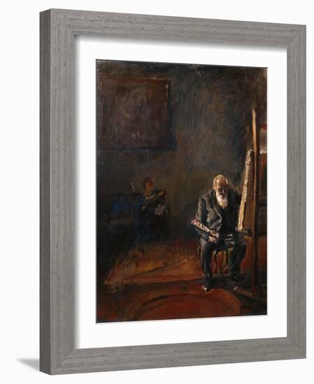 Self-Portrait by the Easel, 1912-14-Christian Krohg-Framed Giclee Print