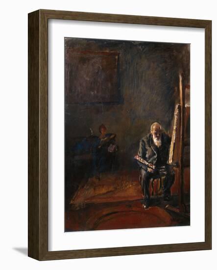 Self-Portrait by the Easel, 1912-14-Christian Krohg-Framed Giclee Print