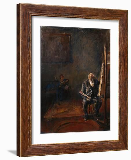 Self-Portrait by the Easel, 1912-14-Christian Krohg-Framed Giclee Print