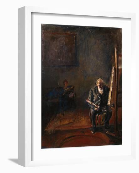 Self-Portrait by the Easel, 1912-14-Christian Krohg-Framed Giclee Print