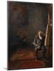 Self-Portrait by the Easel, 1912-14-Christian Krohg-Mounted Giclee Print