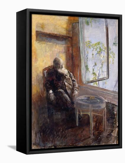 Self-Portrait by the Window-Christian Krohg-Framed Premier Image Canvas