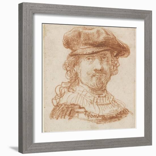 Self-Portrait, C.1637 (Red Chalk)-Rembrandt van Rijn-Framed Giclee Print