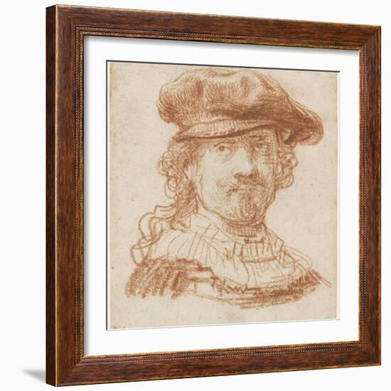 Self-Portrait, C.1637 (Red Chalk)-Rembrandt van Rijn-Framed Giclee Print