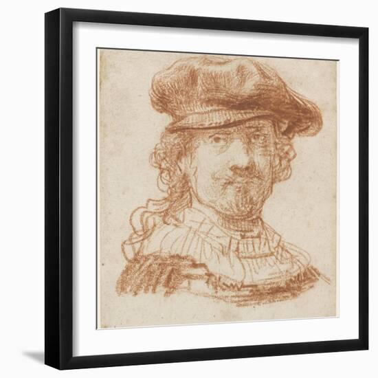 Self-Portrait, C.1637 (Red Chalk)-Rembrandt van Rijn-Framed Giclee Print