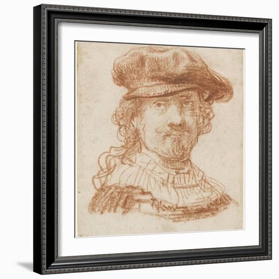 Self-Portrait, C.1637 (Red Chalk)-Rembrandt van Rijn-Framed Giclee Print