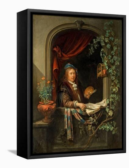 Self Portrait, c.1665-Gerrit or Gerard Dou-Framed Premier Image Canvas