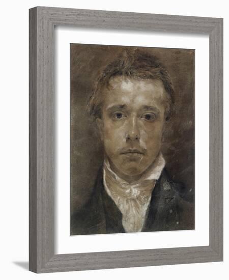 Self-Portrait, C.1824 (Black Chalk, Heightened with White, on Buff Paper)-Samuel Palmer-Framed Giclee Print