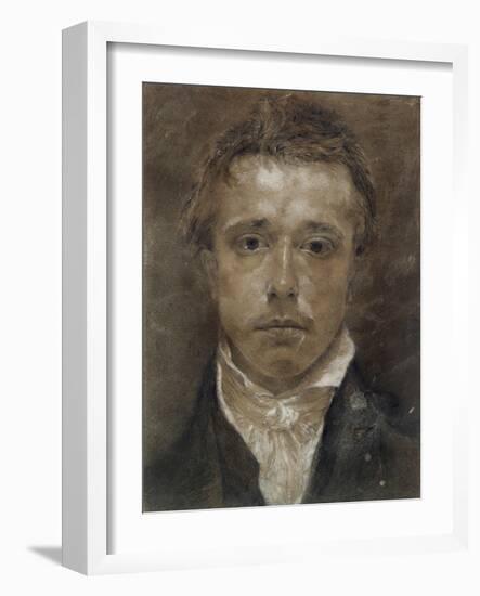 Self-Portrait, C.1824 (Black Chalk, Heightened with White, on Buff Paper)-Samuel Palmer-Framed Giclee Print