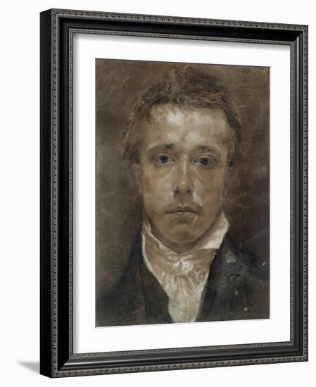 Self-Portrait, C.1824 (Black Chalk, Heightened with White, on Buff Paper)-Samuel Palmer-Framed Giclee Print