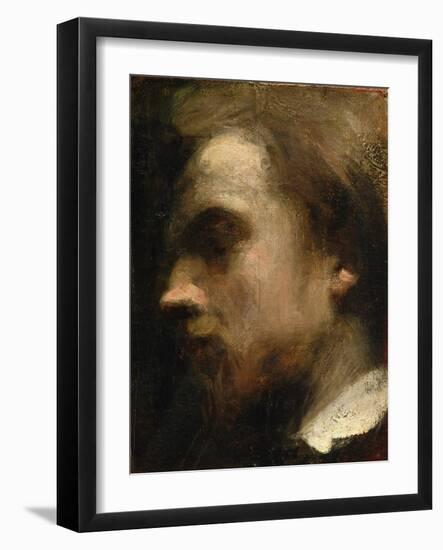 Self Portrait, c.1858-Ignace Henri Jean Fantin-Latour-Framed Giclee Print