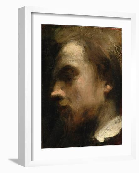 Self Portrait, c.1858-Ignace Henri Jean Fantin-Latour-Framed Giclee Print