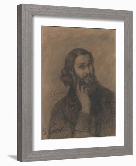 Self-Portrait, c.1866-Gustave Courbet-Framed Giclee Print