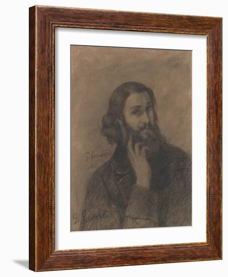 Self-Portrait, c.1866-Gustave Courbet-Framed Giclee Print