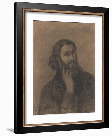 Self-Portrait, c.1866-Gustave Courbet-Framed Giclee Print