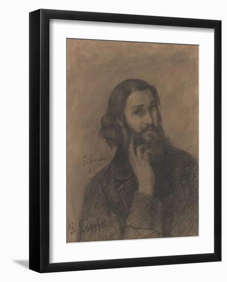 Self-Portrait, c.1866-Gustave Courbet-Framed Giclee Print