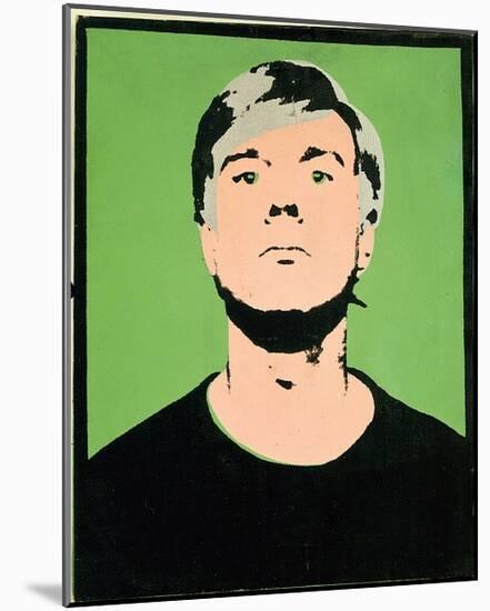 Self-Portrait, c.1964 (on green)-Andy Warhol-Mounted Art Print