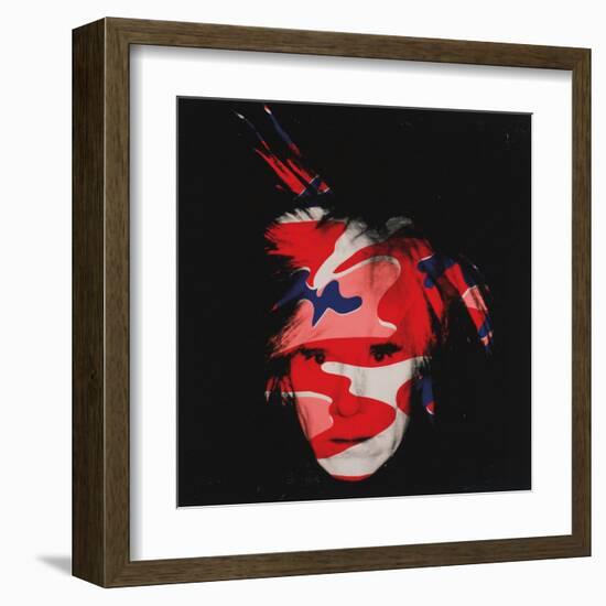 Self-Portrait, c.1986 (red, white and blue camo)-Andy Warhol-Framed Art Print