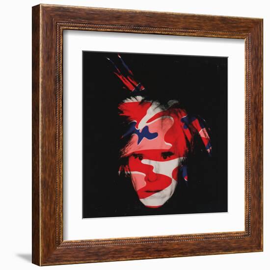 Self-Portrait, c.1986 (red, white and blue camo)-Andy Warhol-Framed Art Print