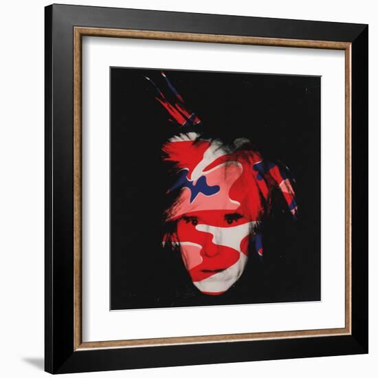 Self-Portrait, c.1986 (red, white and blue camo)-Andy Warhol-Framed Art Print