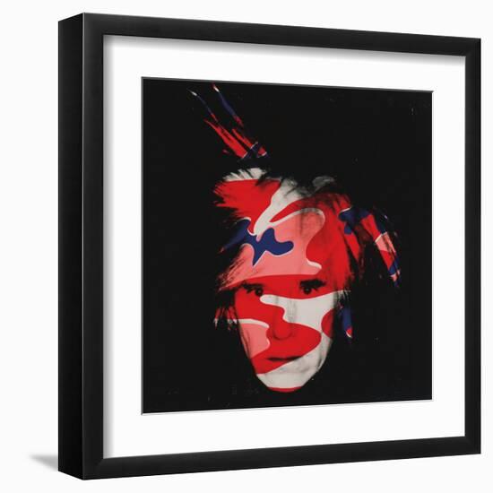 Self-Portrait, c.1986 (red, white and blue camo)-Andy Warhol-Framed Art Print