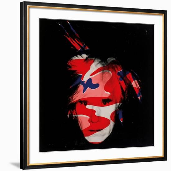 Self-Portrait, c.1986 (red, white and blue camo)-Andy Warhol-Framed Giclee Print