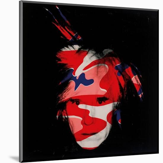 Self-Portrait, c.1986 (red, white and blue camo)-Andy Warhol-Mounted Giclee Print