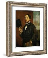Self-Portrait: Degas Lifting His Hat-Edgar Degas-Framed Giclee Print