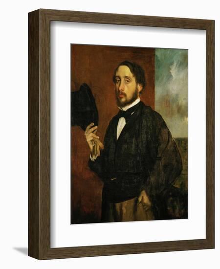 Self-Portrait: Degas Lifting His Hat-Edgar Degas-Framed Giclee Print