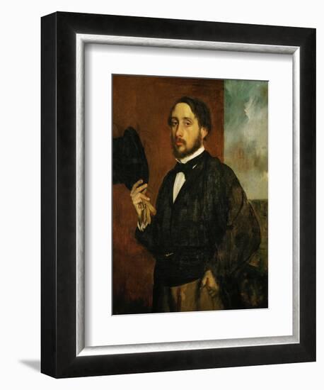 Self-Portrait: Degas Lifting His Hat-Edgar Degas-Framed Giclee Print