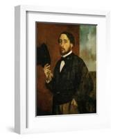 Self-Portrait: Degas Lifting His Hat-Edgar Degas-Framed Giclee Print