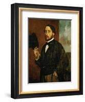 Self-Portrait: Degas Lifting His Hat-Edgar Degas-Framed Giclee Print