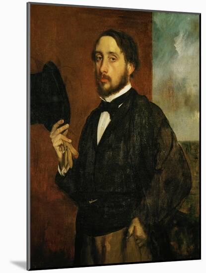 Self-Portrait: Degas Lifting His Hat-Edgar Degas-Mounted Giclee Print