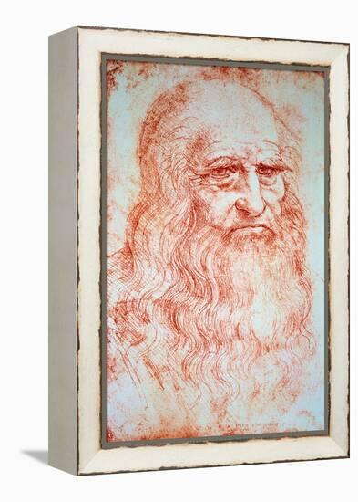 Self-Portrait Drawing a La Sanguine by Leonard De Vinci (Leonardo Da Vinci) (1452-1519) around 1516-Leonardo Da Vinci-Framed Premier Image Canvas