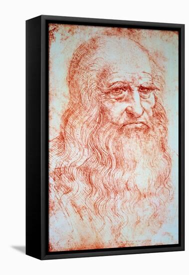 Self-Portrait Drawing a La Sanguine by Leonard De Vinci (Leonardo Da Vinci) (1452-1519) around 1516-Leonardo Da Vinci-Framed Premier Image Canvas