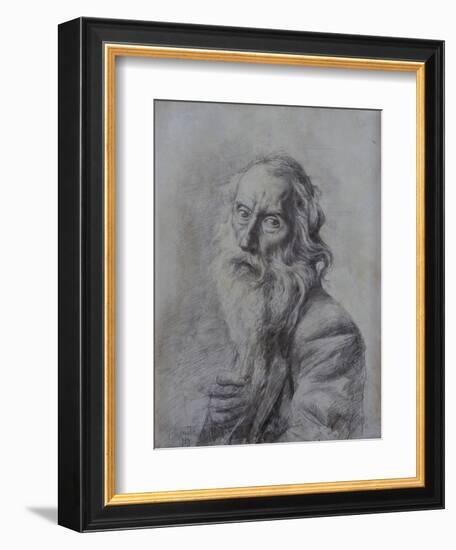 Self-Portrait Drawing-Vincenzo Gemito-Framed Art Print