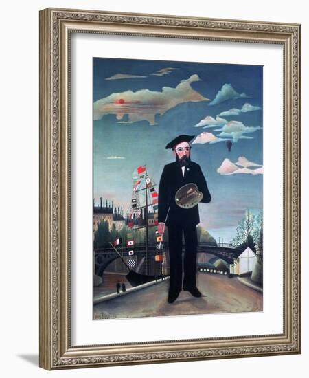 Self Portrait, from L'Ile Saint-Louis, 1890-Henri Rousseau-Framed Giclee Print