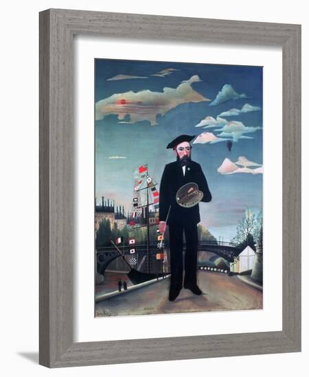 Self Portrait, from L'Ile Saint-Louis, 1890-Henri Rousseau-Framed Giclee Print