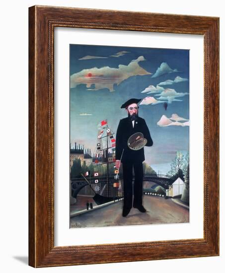 Self Portrait, from L'Ile Saint-Louis, 1890-Henri Rousseau-Framed Giclee Print