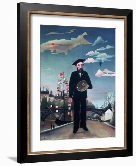 Self Portrait, from L'Ile Saint-Louis, 1890-Henri Rousseau-Framed Giclee Print