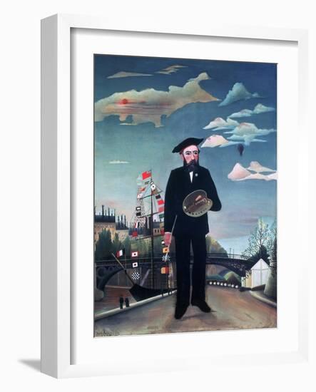 Self Portrait, from L'Ile Saint-Louis, 1890-Henri Rousseau-Framed Giclee Print