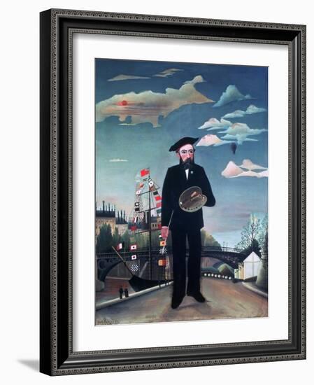 Self Portrait, from L'Ile Saint-Louis, 1890-Henri Rousseau-Framed Giclee Print