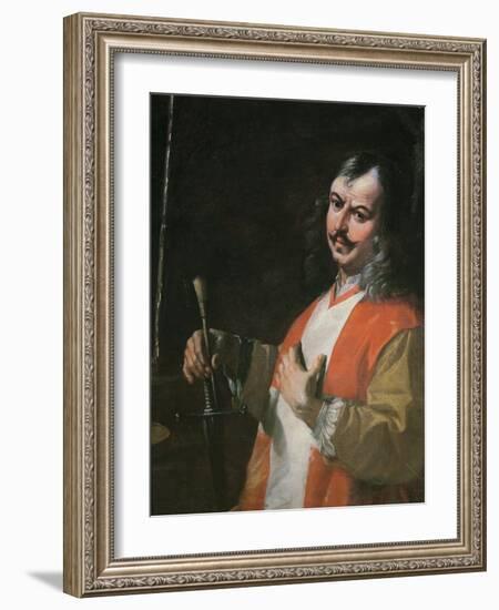 Self Portrait, from 'St John the Baptist Preaching'-Mattia Preti-Framed Giclee Print