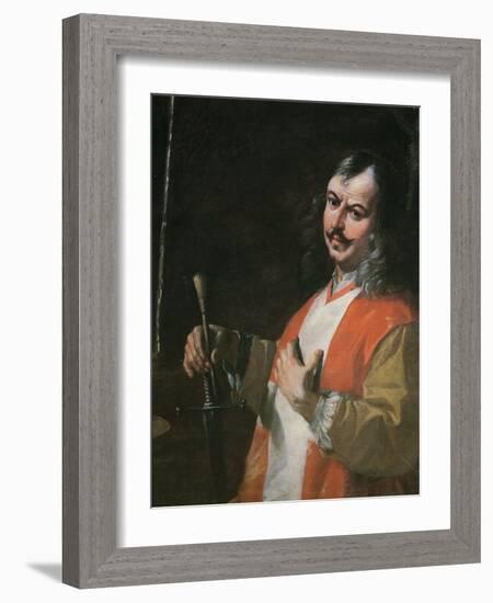 Self Portrait, from 'St John the Baptist Preaching'-Mattia Preti-Framed Giclee Print