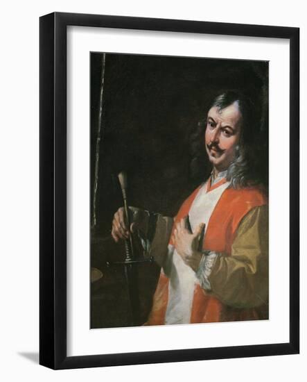 Self Portrait, from 'St John the Baptist Preaching'-Mattia Preti-Framed Giclee Print