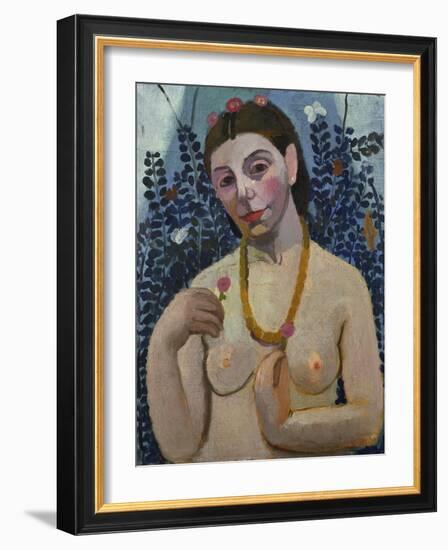 Self-Portrait (Half-Portrait, "Nude with Necklace") 1906-Paula Modersohn-Becker-Framed Giclee Print