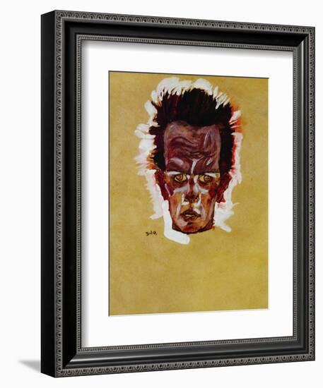 Self-Portrait (Head), 1910-Egon Schiele-Framed Giclee Print