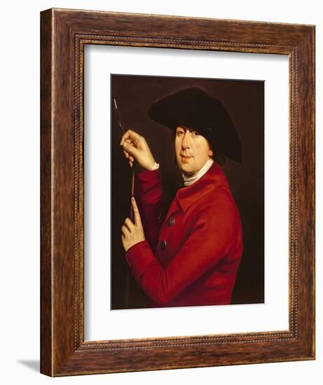 Self Portrait Holding a Mahlstick and Brush-Francis Hayman-Framed Giclee Print