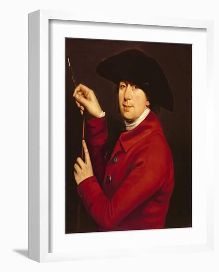 Self Portrait Holding a Mahlstick and Brush-Francis Hayman-Framed Giclee Print